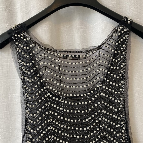 Endless Rose Black mesh pearl And Bead tank Size Large - Picture 9 of 11